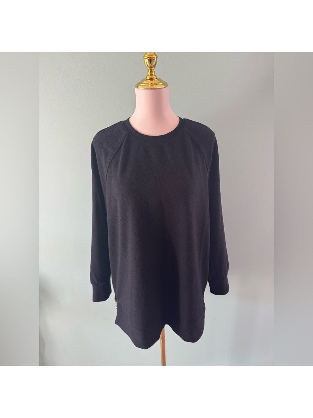 EFAN Black Ribbed Long Sleeve Top